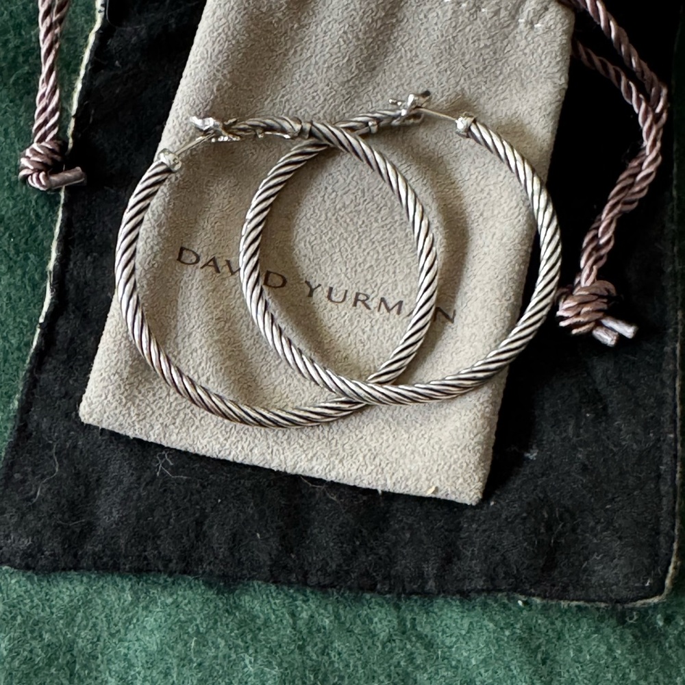 David Yurman Silver Hoop Earrings